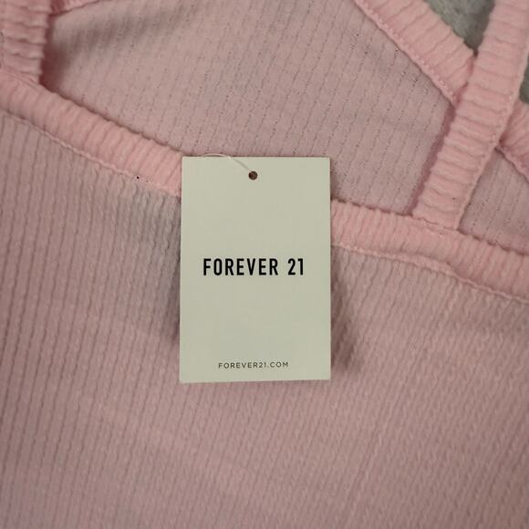 Forever 21 Ribbed Cami Tank Top Pink M Criss Cross Strap NWT Y2K Basic - Picture 8 of 11
